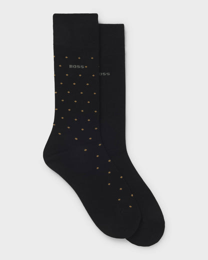 BOSS Orange 2-Pack RS MiniDot Regular-Length Socks with Logos - Black 001