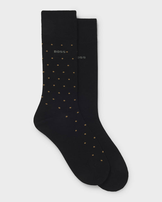 BOSS Orange 2-Pack RS MiniDot Regular-Length Socks with Logos - Black 001