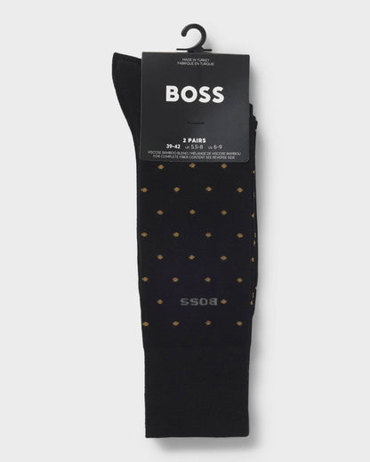 BOSS Orange 2-Pack RS MiniDot Regular-Length Socks with Logos - Black 001