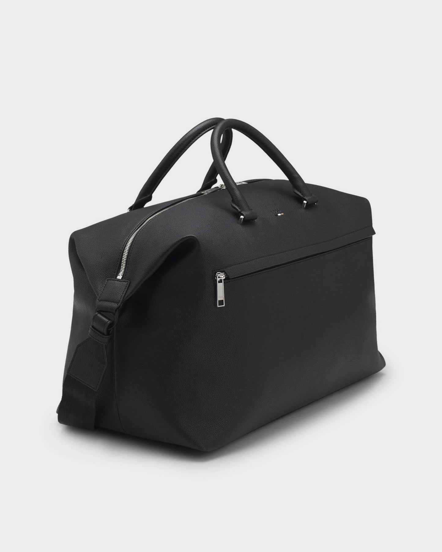 BOSS Orange Ray Mens Grainy Faux-Leather Holdall with Detachable Strap - Black 001 | CHO | Designer Mens Holdalls