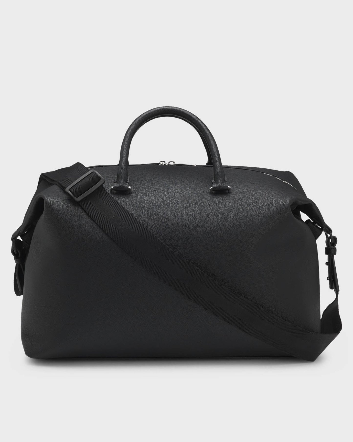 BOSS Orange Ray Mens Grainy Faux-Leather Holdall with Detachable Strap - Black 001 | CHO | Designer Mens Holdalls