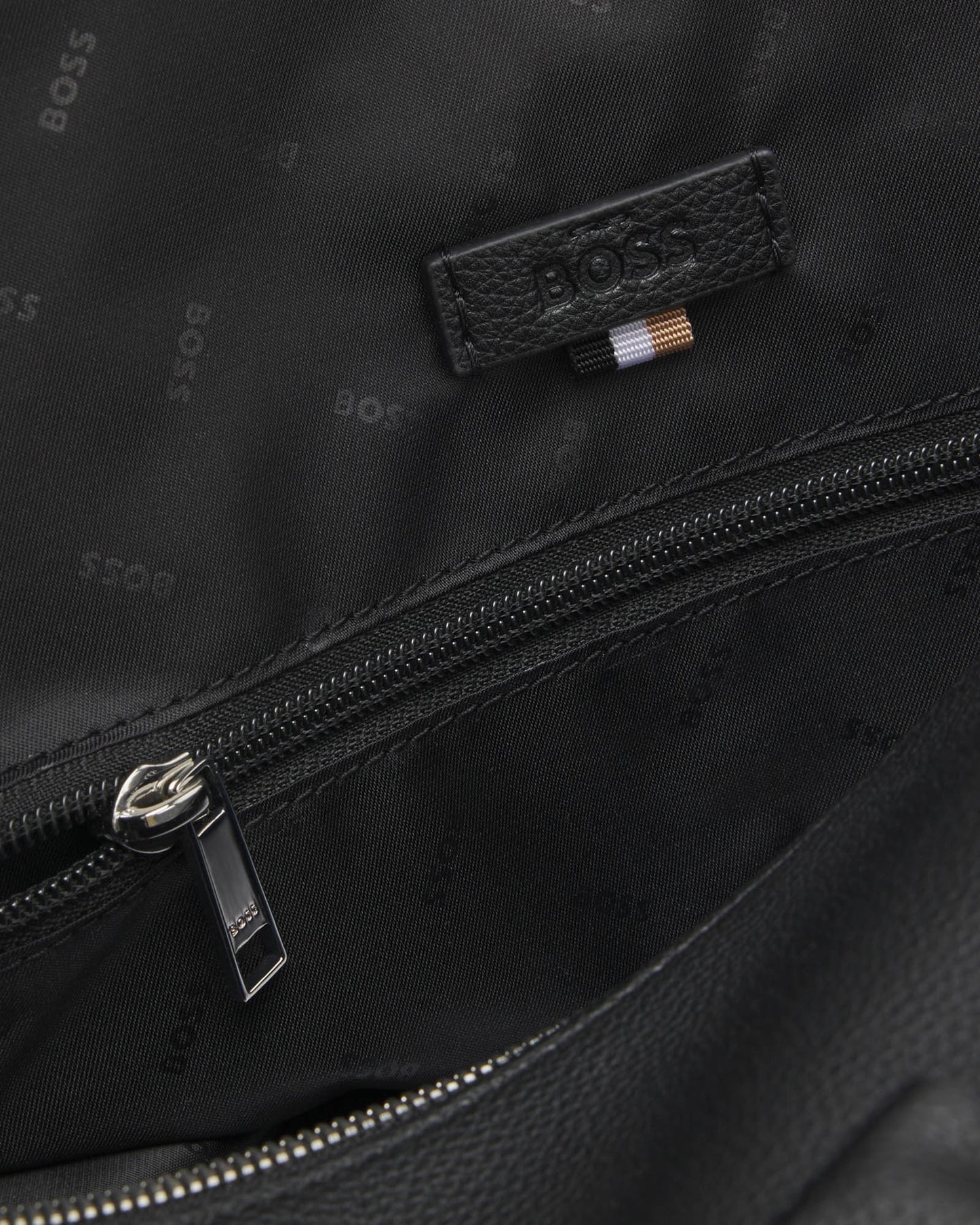 BOSS Orange Ray Mens Grainy Faux-Leather Holdall with Detachable Strap - Black 001 | CHO | Designer Mens Holdalls