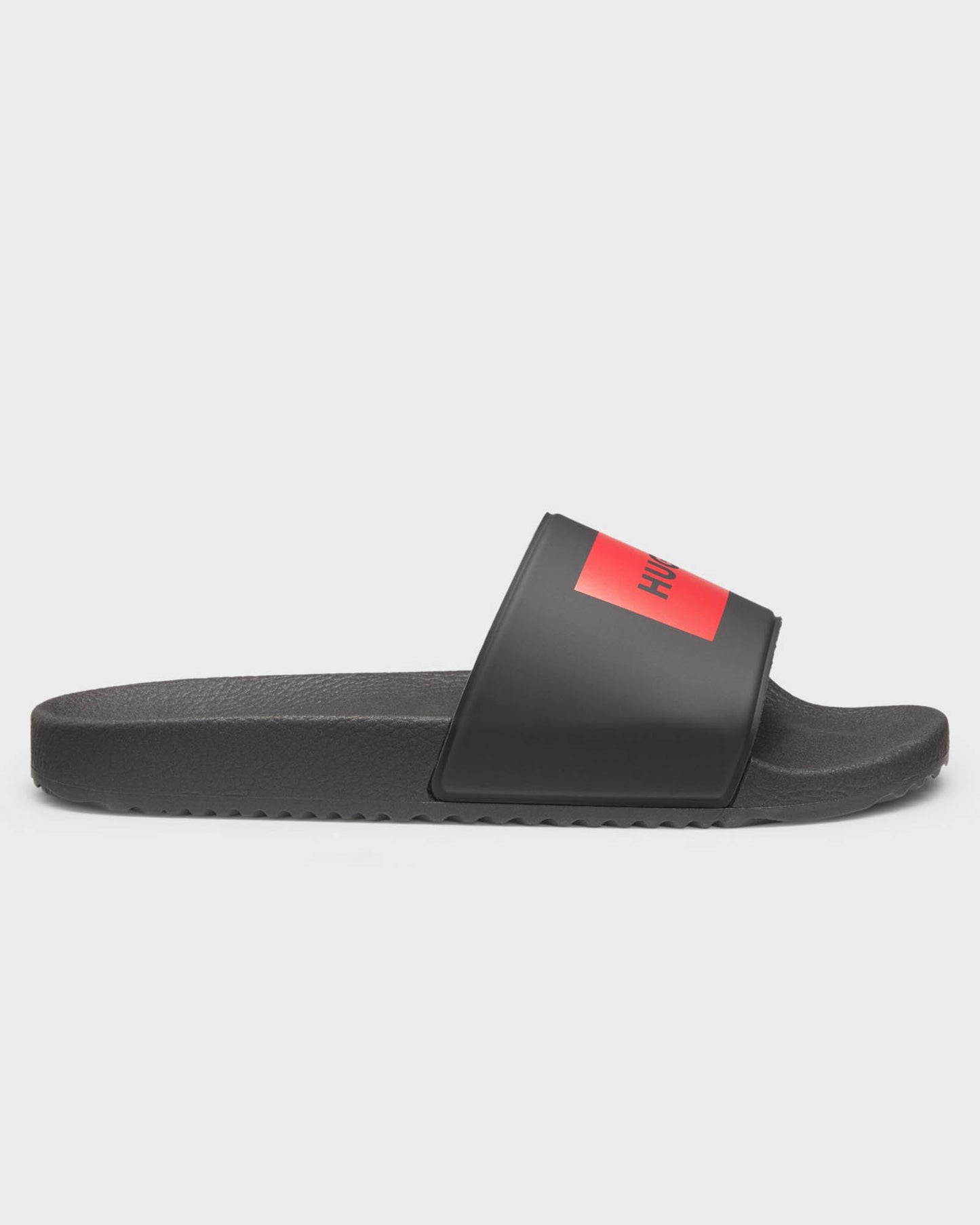 HUGO Mens Timein Mens Slides with Logo Strap - Black 001 | CHO | Designer Mens Sandals