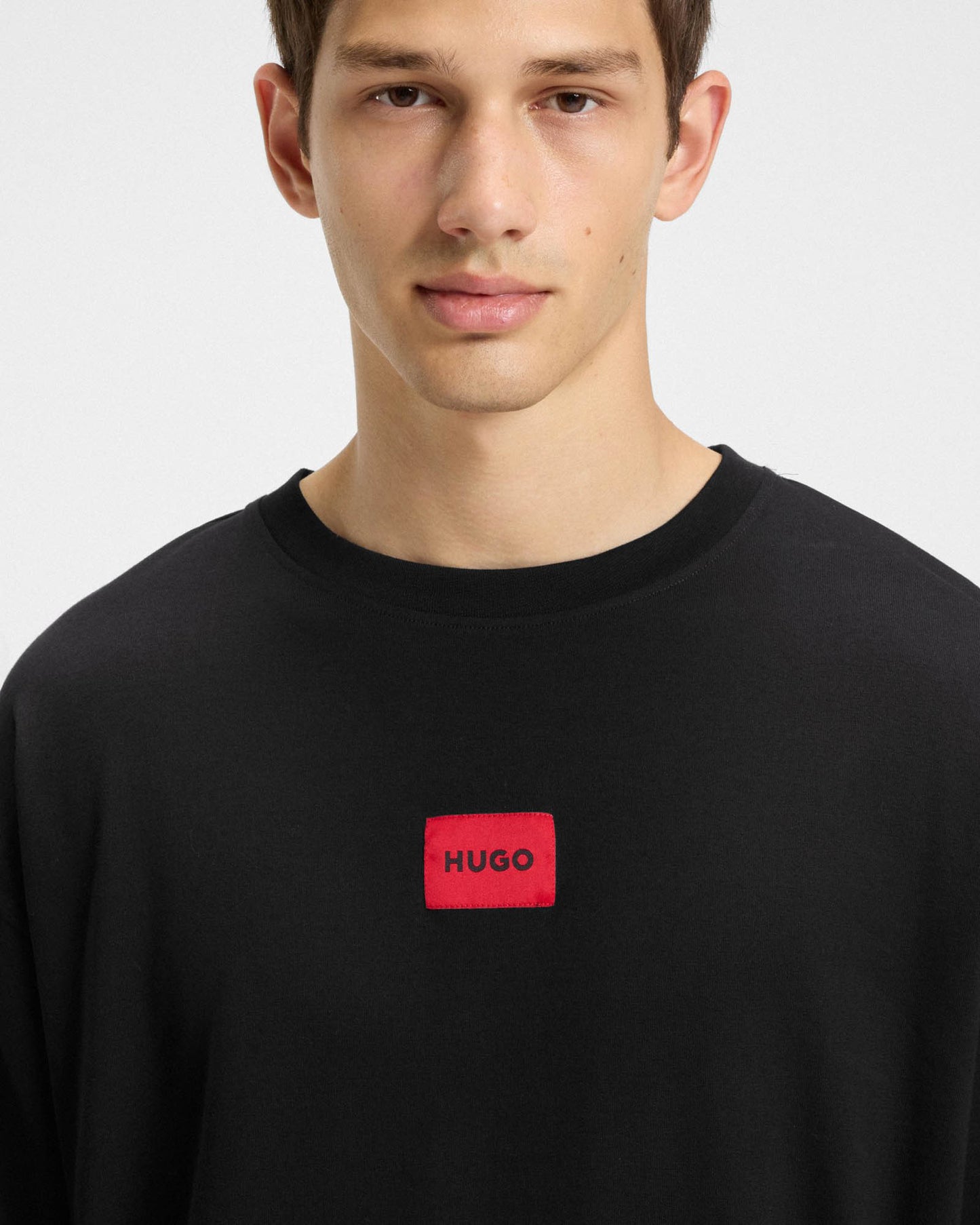 HUGO GALAXY Mens Gift-boxed Long pyjama set in stretch cotton with logos - Black 001