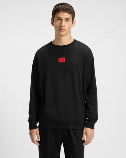 HUGO GALAXY Mens Gift-boxed Long pyjama set in stretch cotton with logos - Black 001