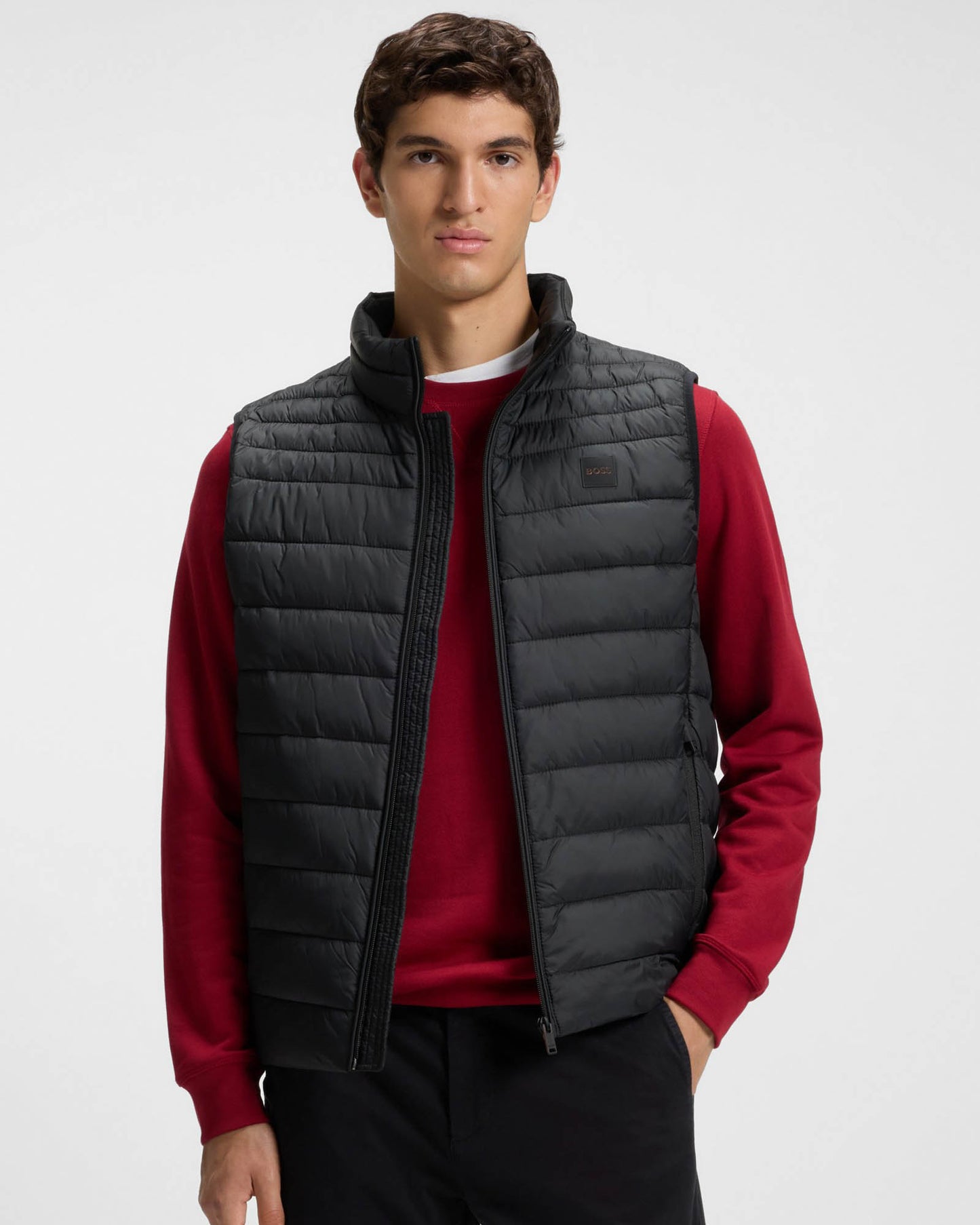 BOSS Orange Odeno 2 Mens Gilet - Black 001 | CHO | Designer Mens Gilets