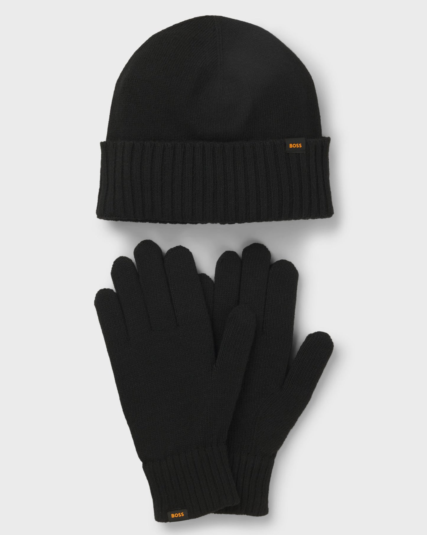BOSS Orange Mens Kalipso Kintted Gloves & Beanie Hat Gift Set - Dark Blue 404