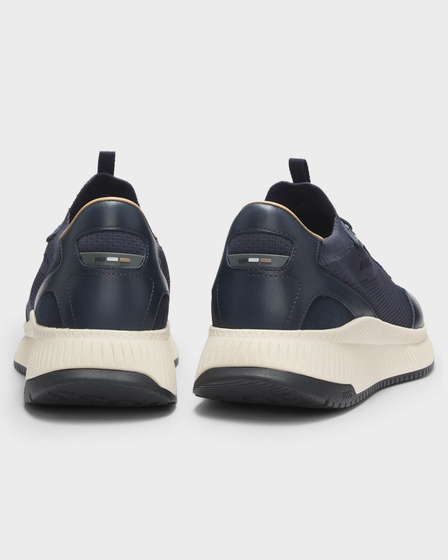 BOSS Orange TTNM EVO Mens trainers with knitted uppers and leather trims - Dark Blue 401