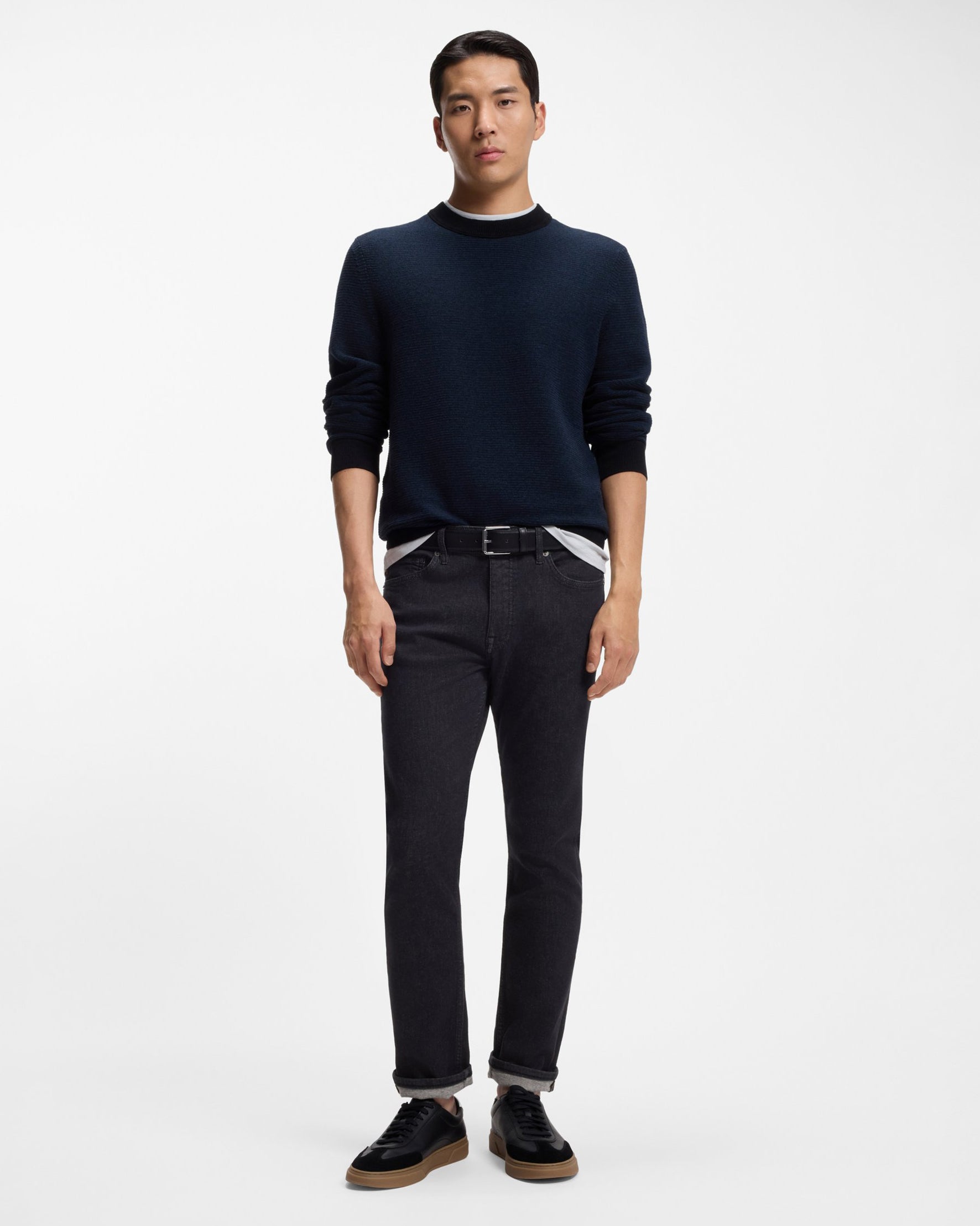 BOSS Orange Slim Fit Delaware Jeans - Dark Blue 401 - CHO - Designer Mens Jeans