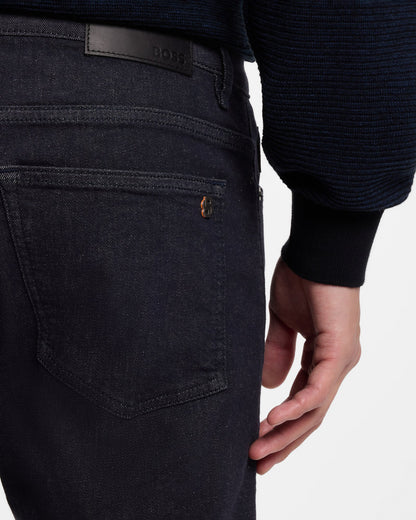 BOSS Orange Slim Fit Delaware Jeans - Dark Blue 401 - CHO - Designer Mens Jeans