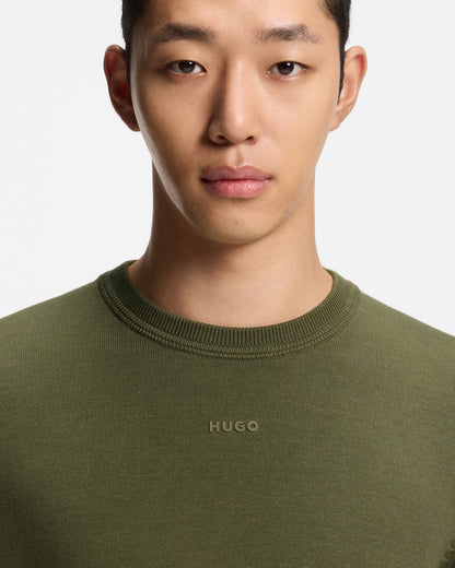HUGO San Cassius-C2 Mens Crew Neck Jumper  - Olive 389