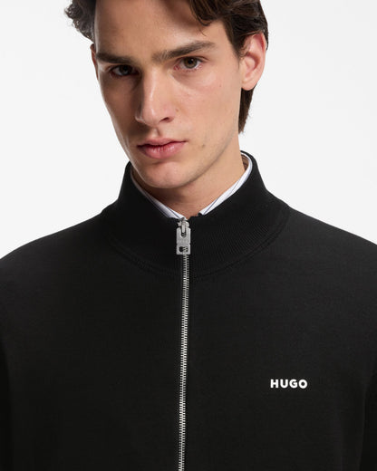 HUGO San Jacomo-C Mens Knitted-cotton Zip Up Jumper - Black 001