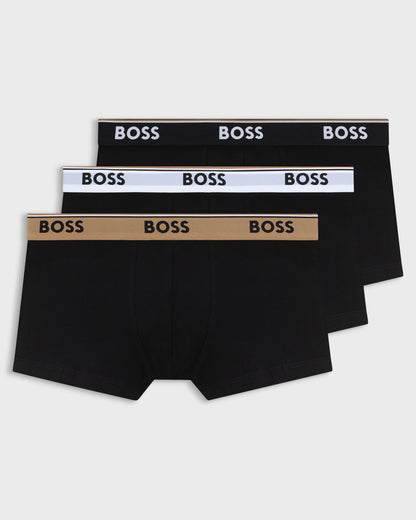 BOSS Orange Power 3-Pack Mens Trunks - Black 009