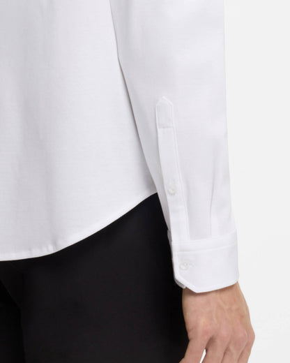 BOSS Green ST Motion Mens Long Sleeve shirt in cotton jersey with natural stretch - White 100