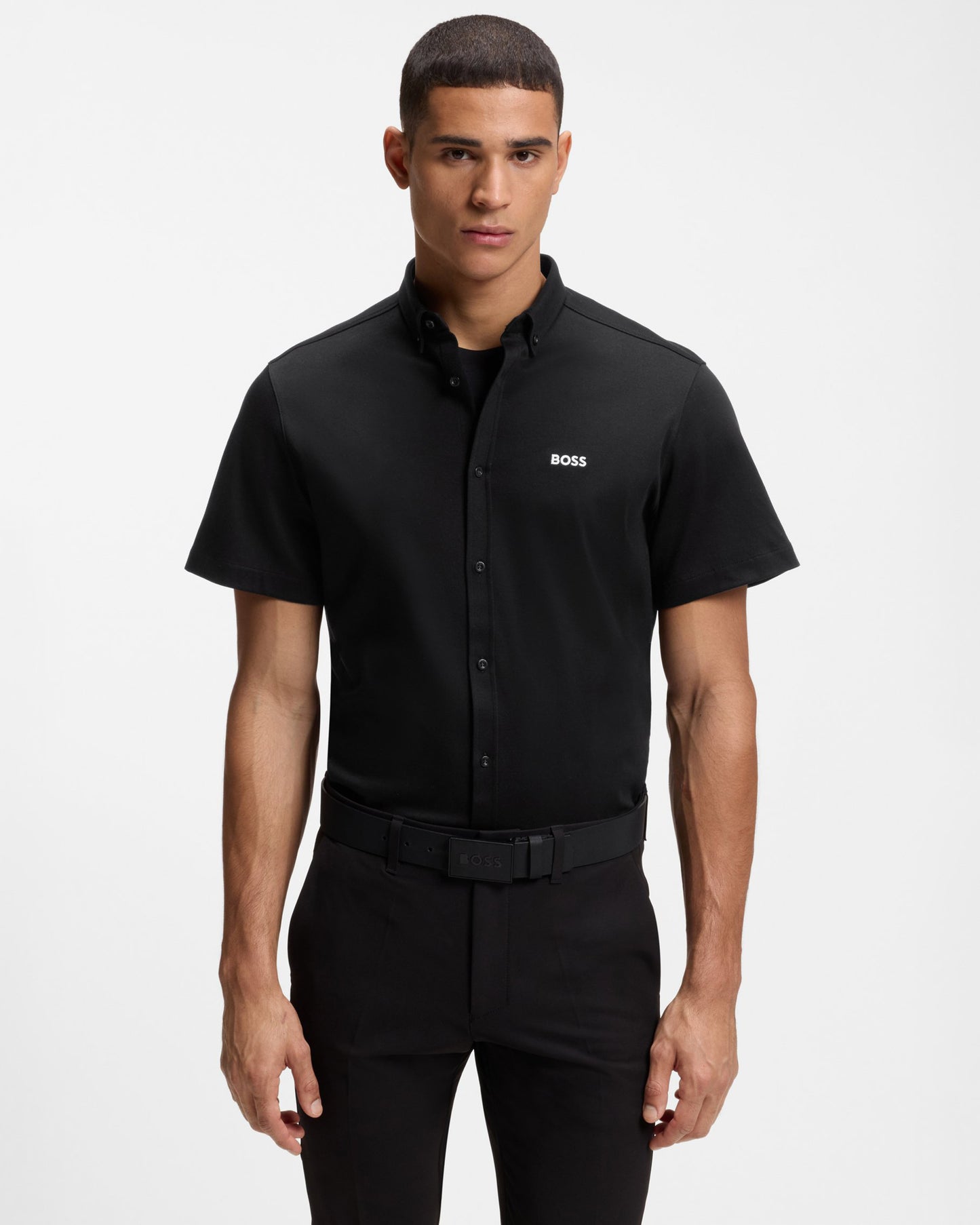 BOSS Green ST_Motion Mens Short Sleeve Shirt - Black 002