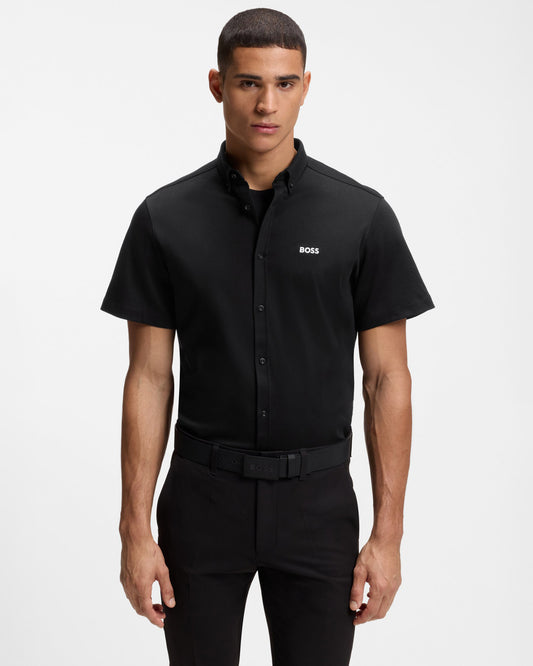 BOSS Green ST_Motion Mens Short Sleeve Shirt - Black 002