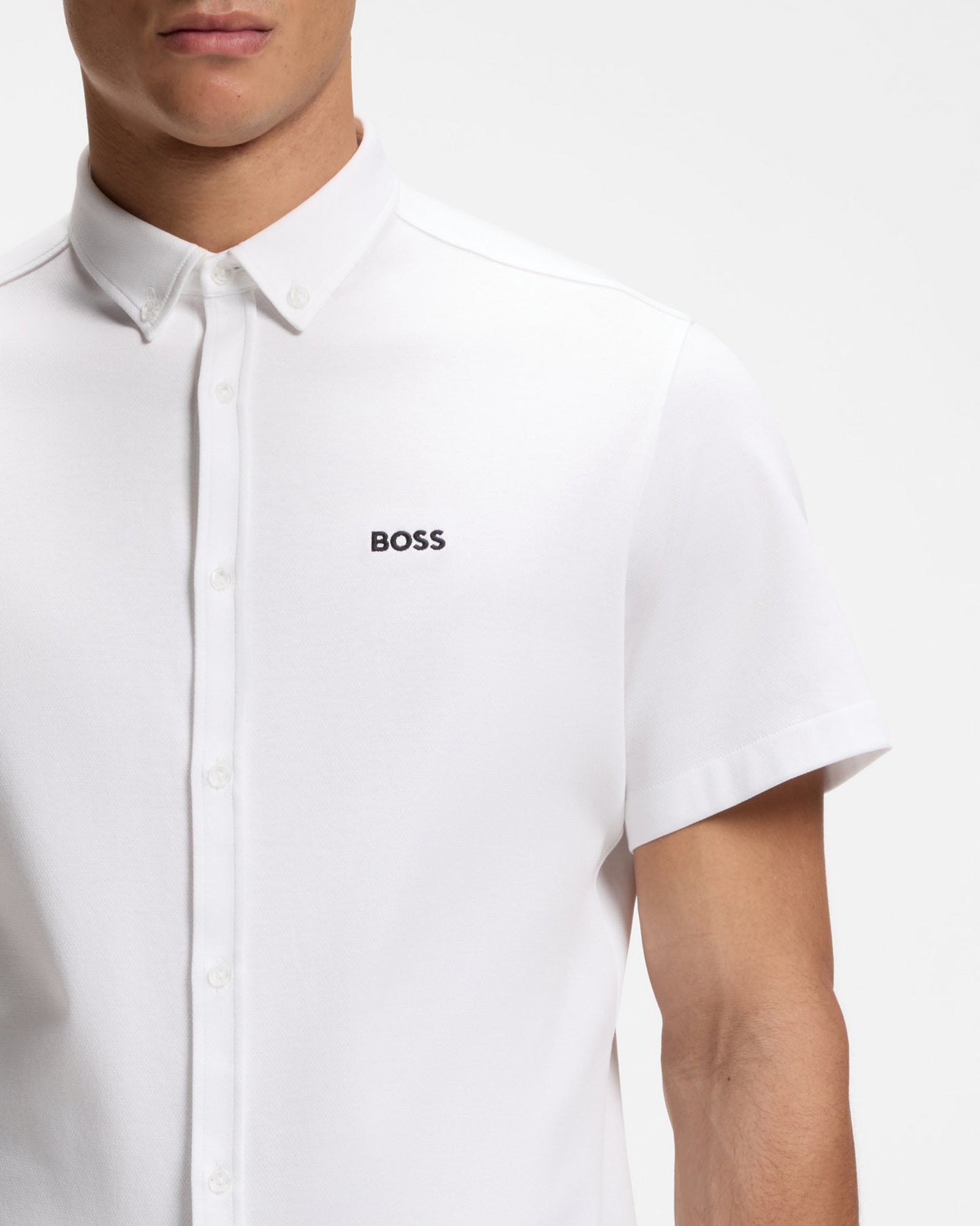 BOSS Green ST_Motion Mens Short Sleeve Shirt - White 100