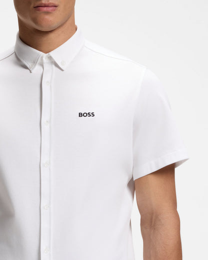 BOSS Green ST_Motion Mens Short Sleeve Shirt - White 100