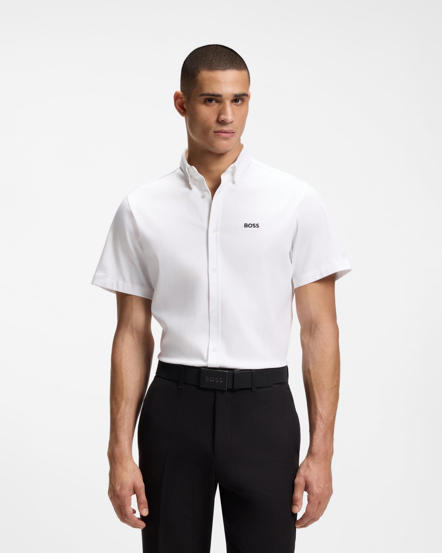 BOSS Green ST_Motion Mens Short Sleeve Shirt - White 100