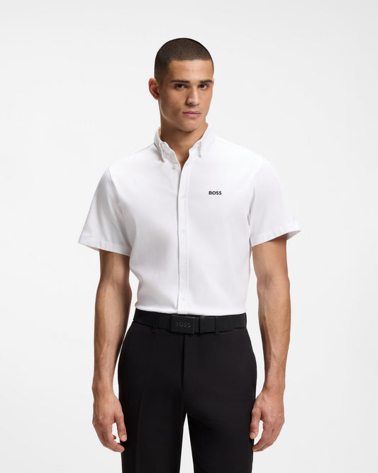 BOSS Green ST_Motion Mens Short Sleeve Shirt - White 100