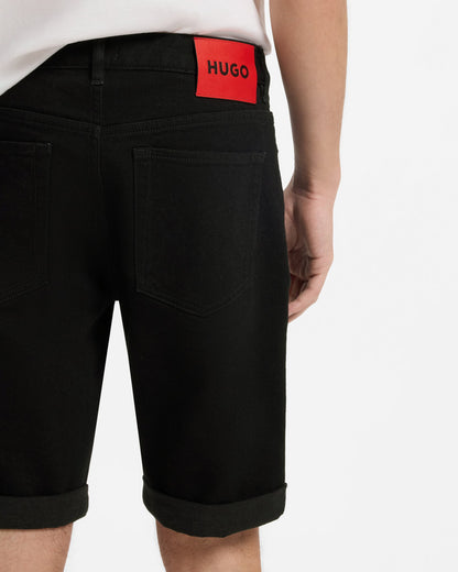 HUGO 634 Mens Tapered Fit Denim Shorts - Black 001