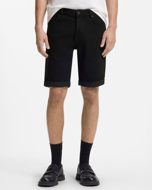 HUGO 634 Mens Tapered Fit Denim Shorts - Black 001