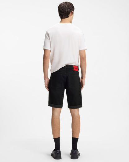 HUGO 634 Mens Tapered Fit Denim Shorts - Black 001