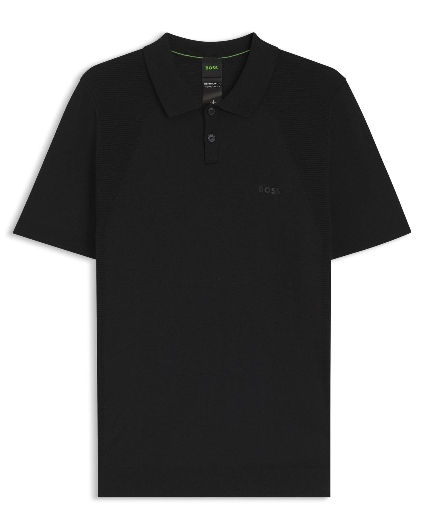 BOSS Green Momentum - Lite Mens Short Sleeve Polo Shirt - Black 001 | CHO | Designer Mens Short Sleeve Polo Shirts - Black 001 - M - 4063549799480