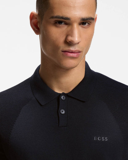 BOSS Green Momentum-Lite Mens Short Sleeve Polo Shirt - Dark Blue 402