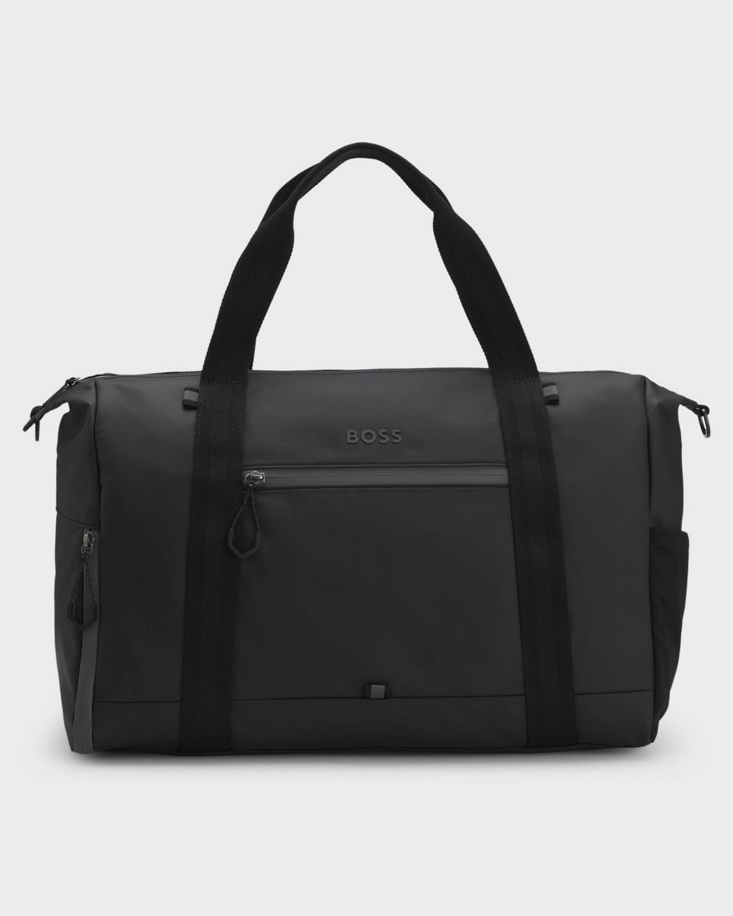 BOSS Orange Stenson Mens Faux-Leather Holdall with Reflective Details - Black 001 | CHO | Designer Mens Holdalls