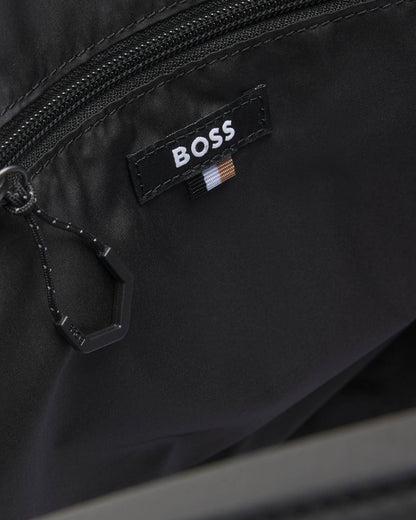 BOSS Orange Stenson Mens Faux-Leather Holdall with Reflective Details - Black 001 | CHO | Designer Mens Holdalls