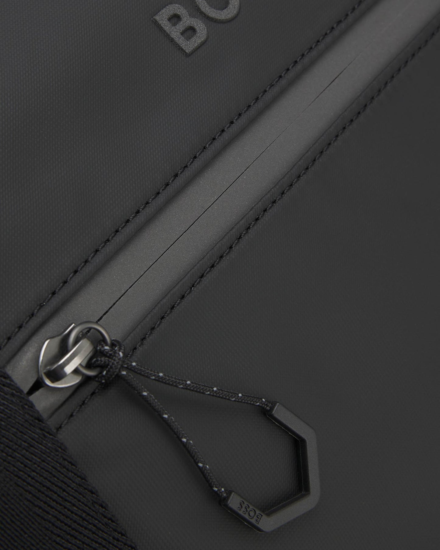 BOSS Orange Stenson Mens Faux-Leather Holdall with Reflective Details - Black 001 | CHO | Designer Mens Holdalls