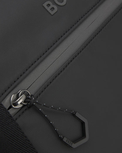 BOSS Orange Stenson Mens Faux-Leather Holdall with Reflective Details - Black 001 | CHO | Designer Mens Holdalls