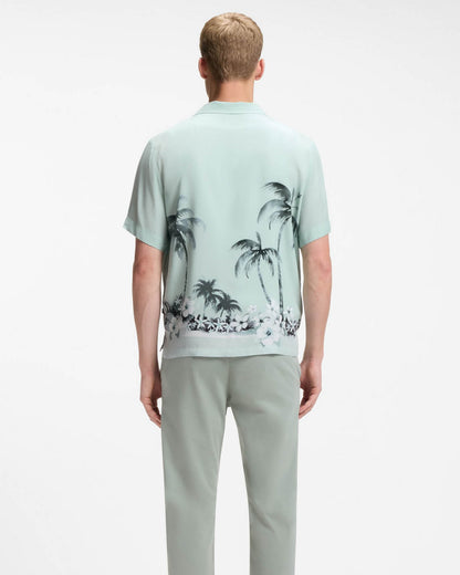 BOSS Orange Rayer Mens Short Sleeve Shirt - Turquoise/Aqua 446 | CHO | Designer Mens Short Sleeve Shirts