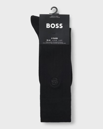 BOSS Orange 2-Pack Mens regular-length modal-blend socks - Black 001