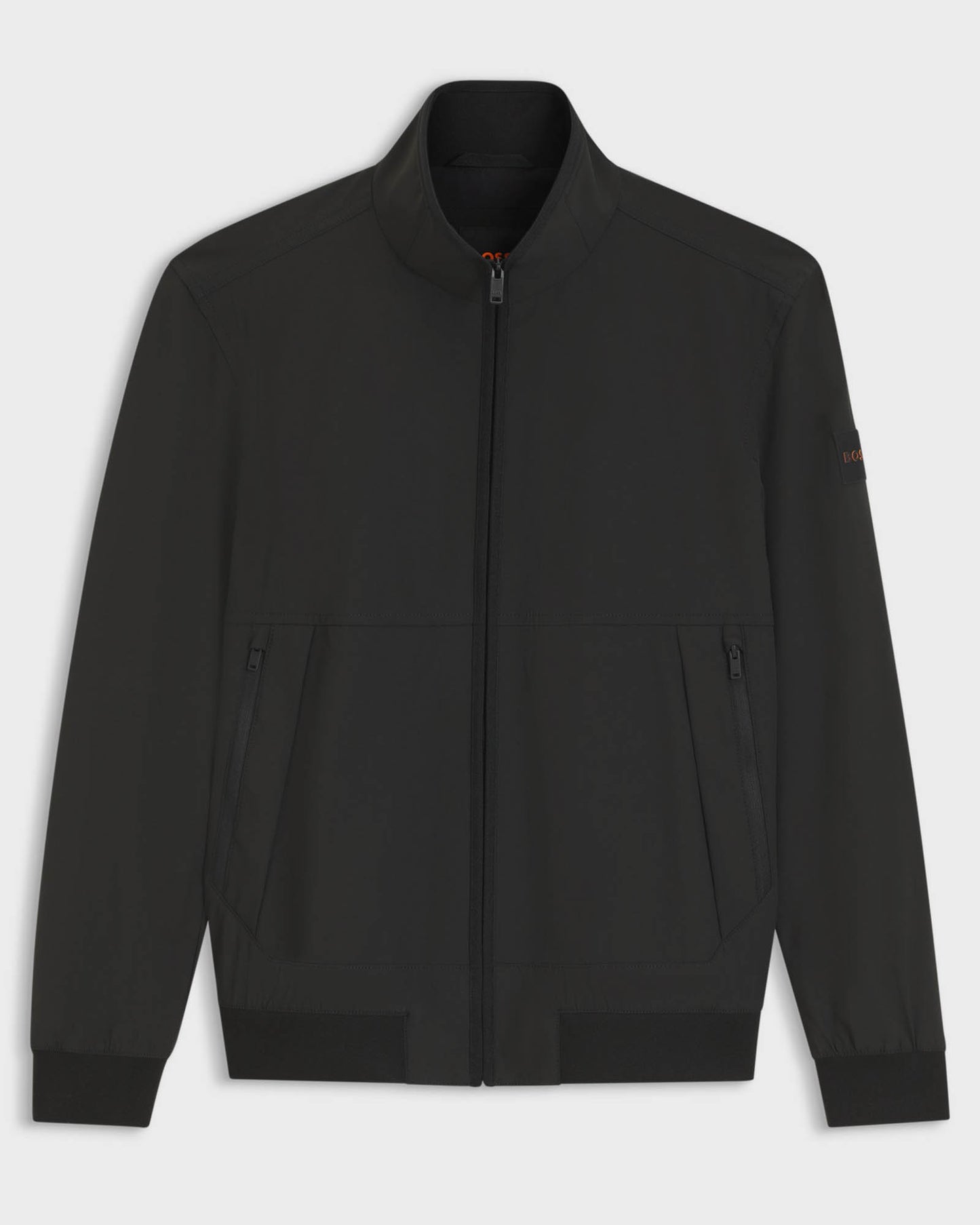 BOSS Orange Olik Mens Water-Repellent Softshell Jacket with Detachable Sleeves  - Black 001 | CHO | Designer Mens Jackets