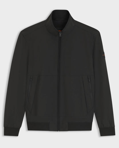 BOSS Orange Olik Mens Water-Repellent Softshell Jacket with Detachable Sleeves  - Black 001 | CHO | Designer Mens Jackets