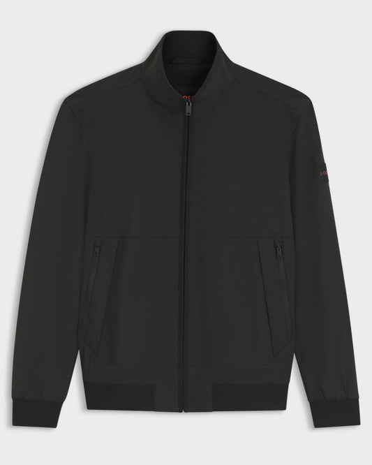 BOSS Orange Olik Mens Water-Repellent Softshell Jacket with Detachable Sleeves  - Black 001 | CHO | Designer Mens Jackets