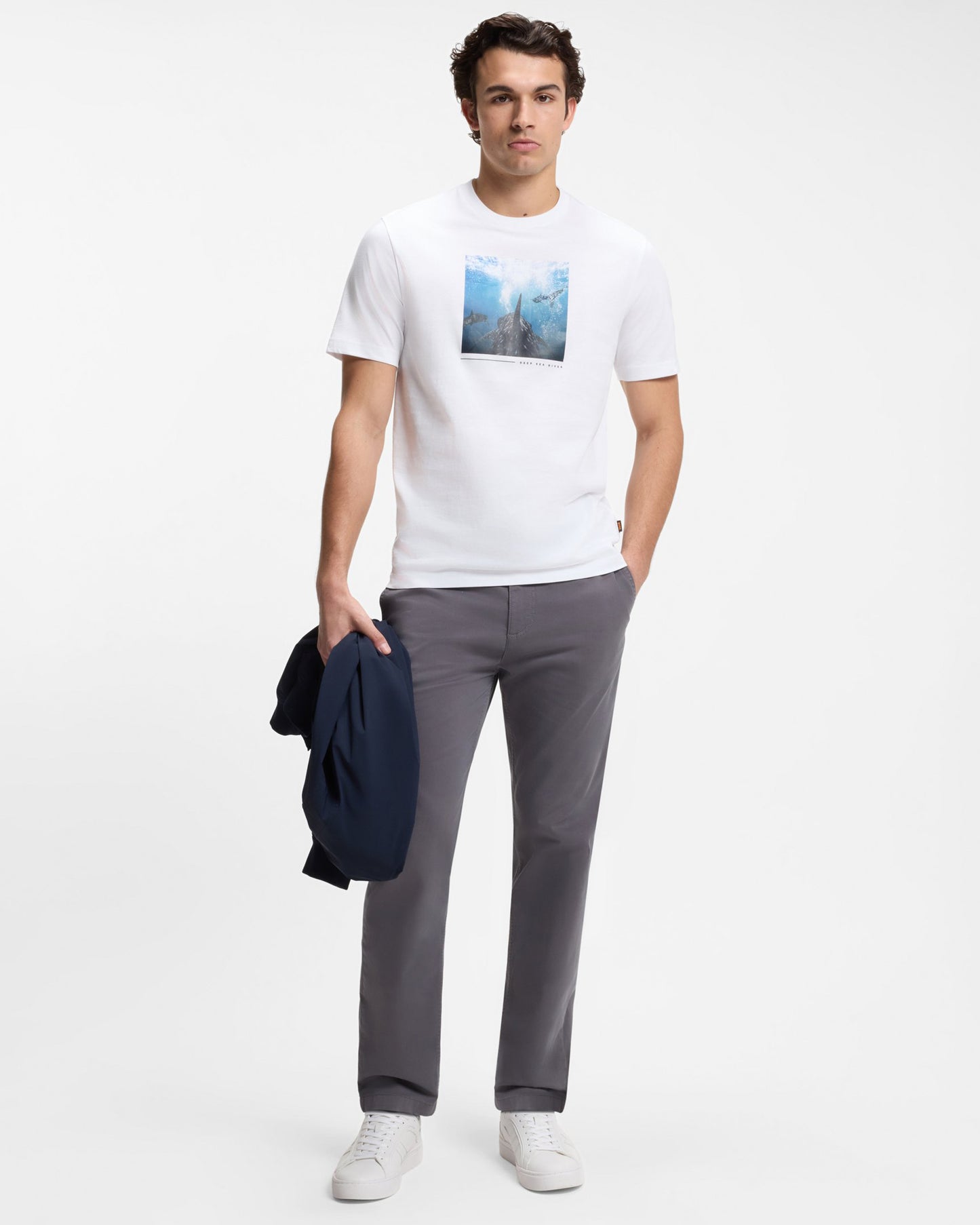 BOSS Orange Te Creature Mens Graphic Print T-Shirt - Natural 101