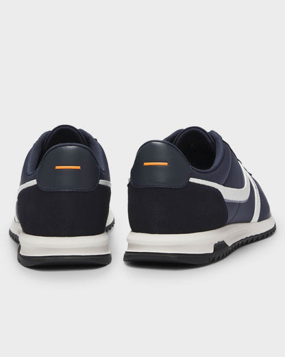 BOSS Orange Zayn Mens Logo Trainers with Faux Suede Trims  - Dark Blue 401