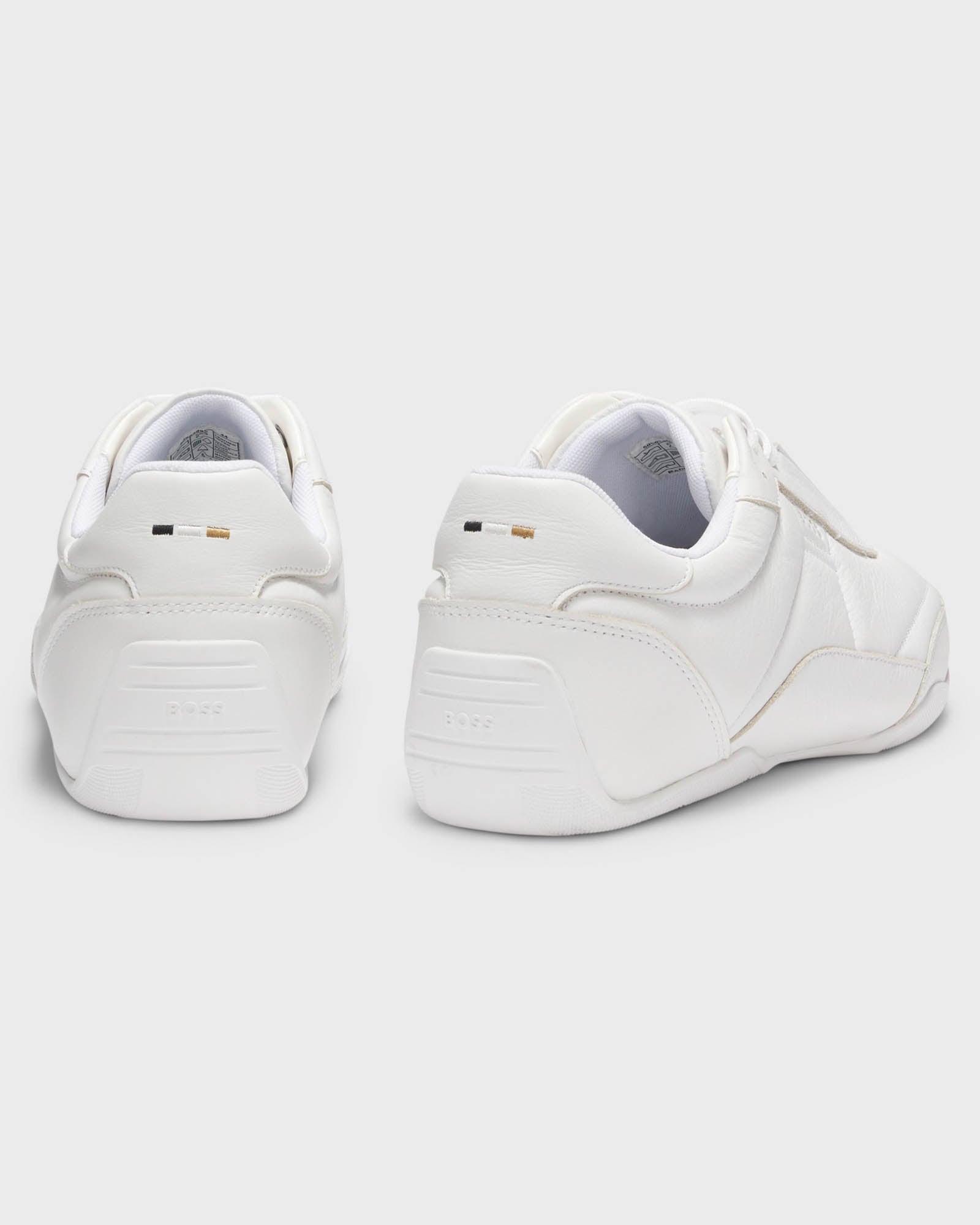 BOSS Orange Jaylen Mens Leather Trainers with Logo Detail - White 100 | CHO | Designer Mens Trainers