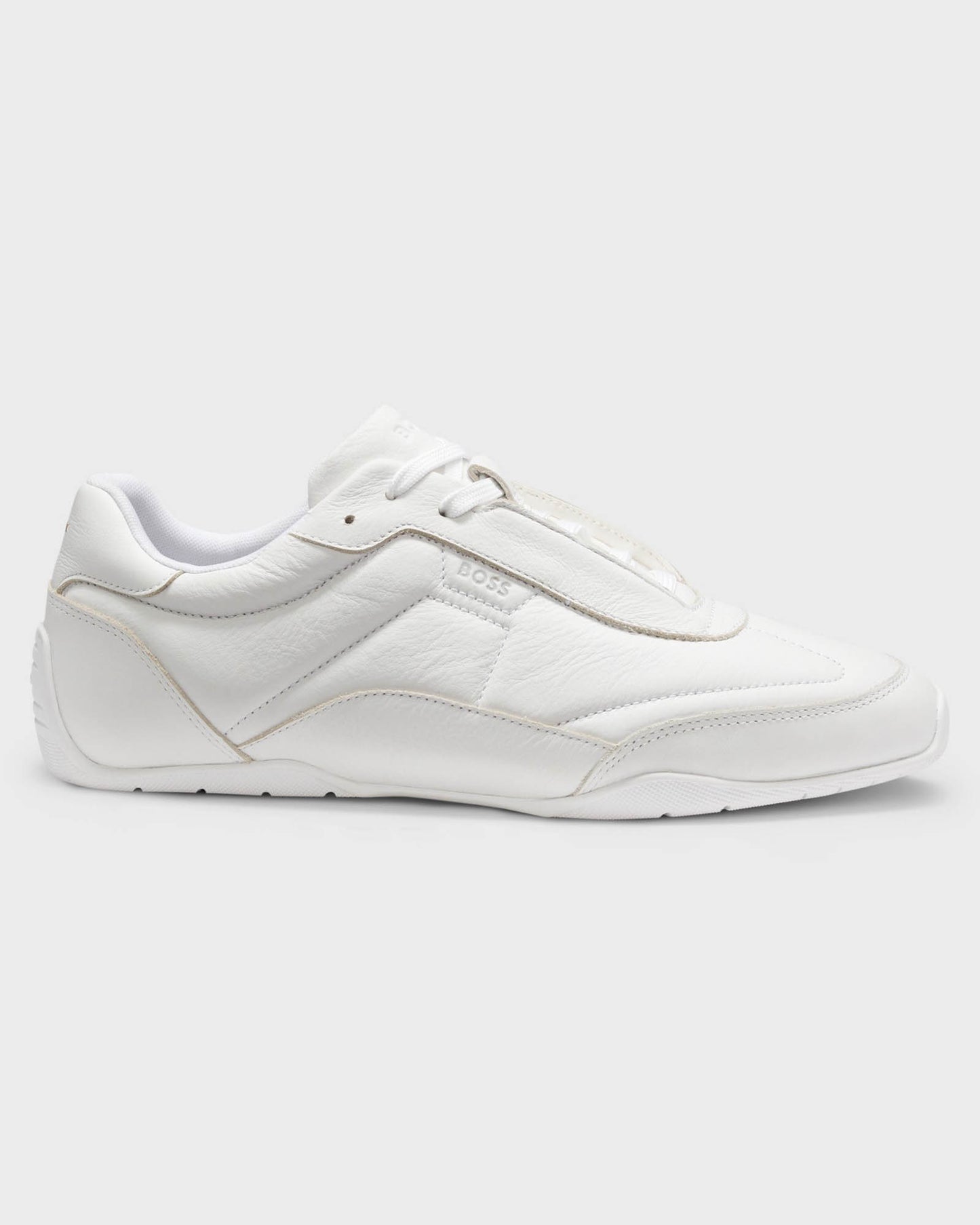 BOSS Orange Jaylen Mens Leather Trainers with Logo Detail - White 100 | CHO | Designer Mens Trainers