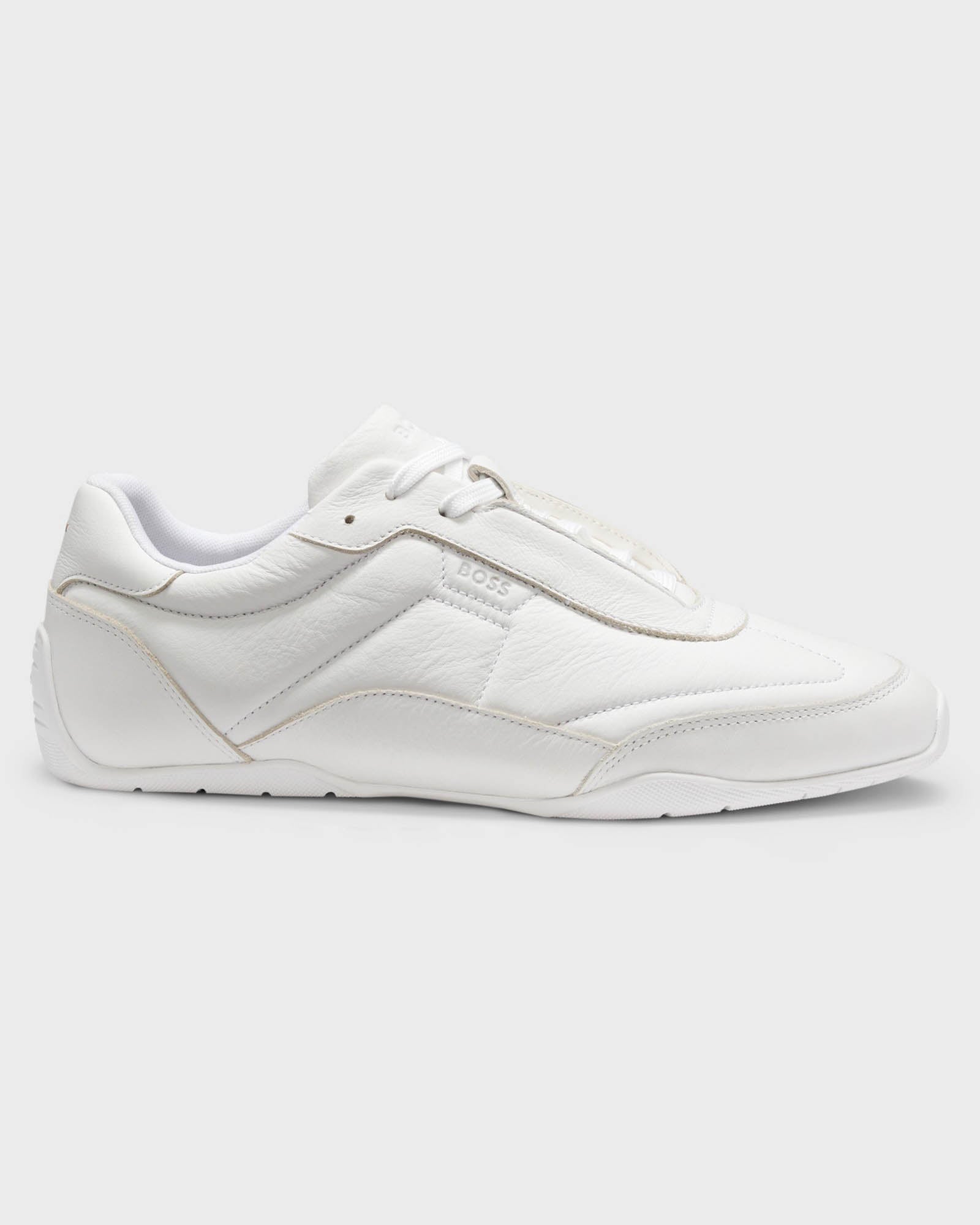 BOSS Orange Jaylen Mens Leather Trainers with Logo Detail - White 100 | CHO | Designer Mens Trainers