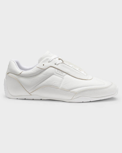 BOSS Orange Jaylen Mens Leather Trainers with Logo Detail - White 100 | CHO | Designer Mens Trainers
