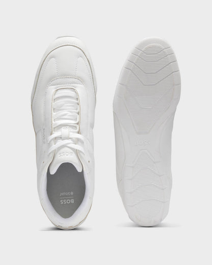BOSS Orange Jaylen Mens Leather Trainers with Logo Detail - White 100 | CHO | Designer Mens Trainers