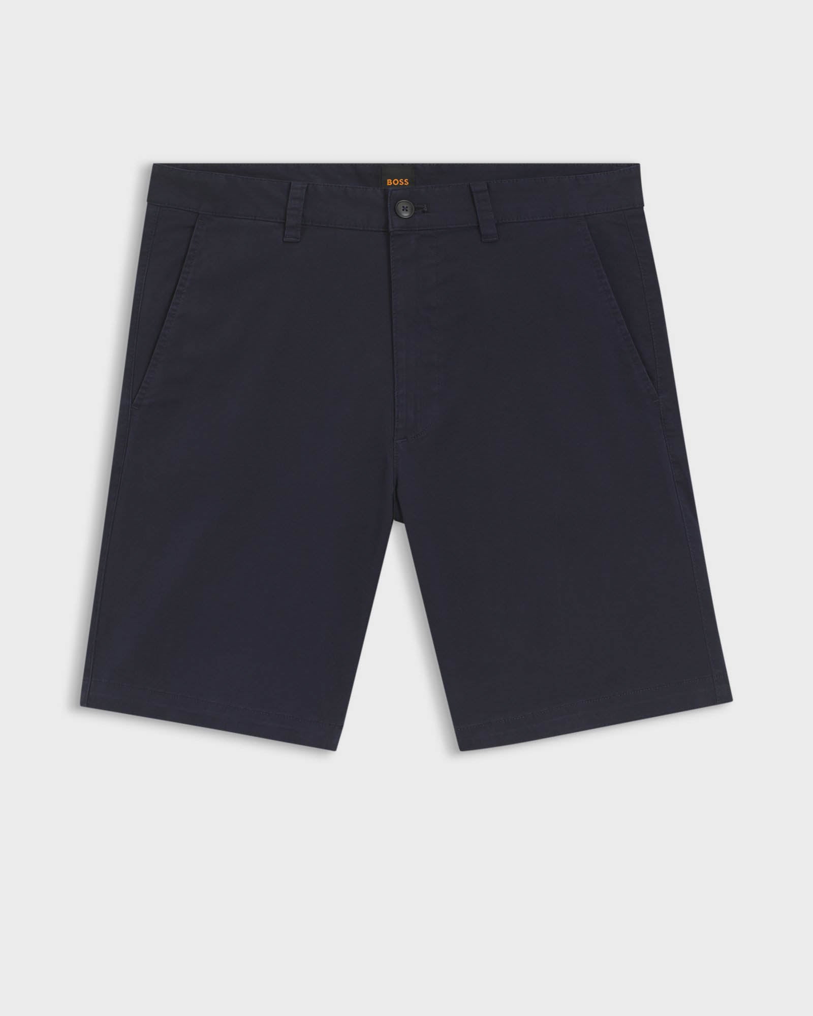 BOSS Orange Slim Fit Mens Chino Shorts - Dark Blue 404 | CHO | Designer Mens Chino Shorts