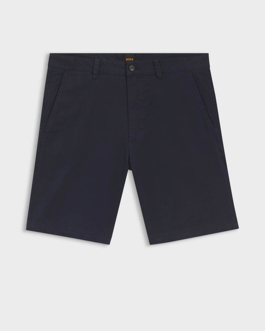 BOSS Orange Slim Fit Mens Chino Shorts - Dark Blue 404 | CHO | Designer Mens Chino Shorts