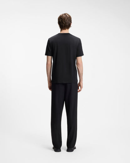 HUGO Dirunn Mens Cotton-Jersey T-Shirt with Animal Artwork - Black 001 | CHO | Designer Mens Short Sleeve T-Shirts