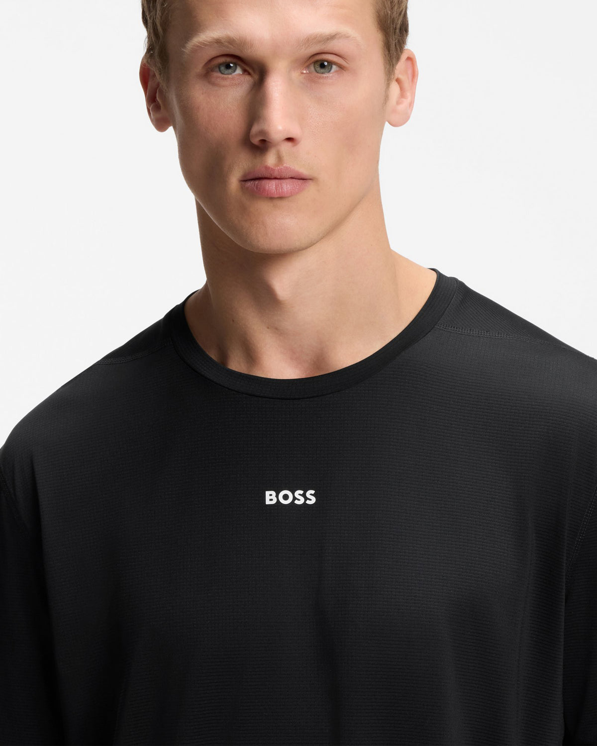 BOSS Green Active Mens Performance T-Shirt - Black 001 detail