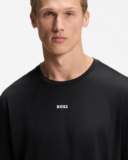 BOSS Green Active Mens Performance T-Shirt - Black 001 detail